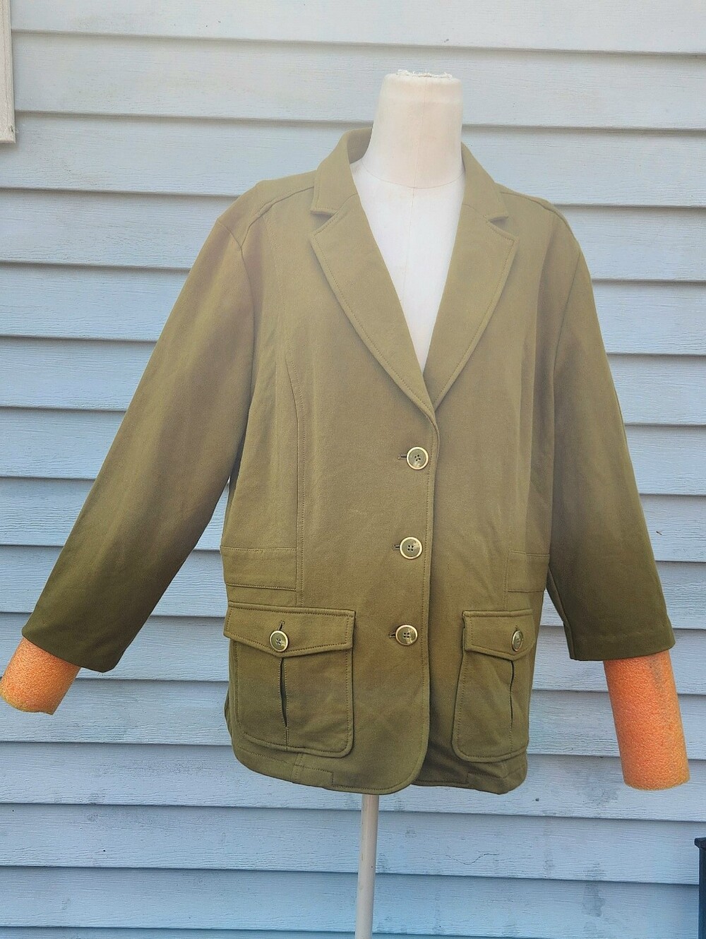 NWT ISSAACMIZRAHILIVE Blazer Jacket Womens Size XL Olive Green